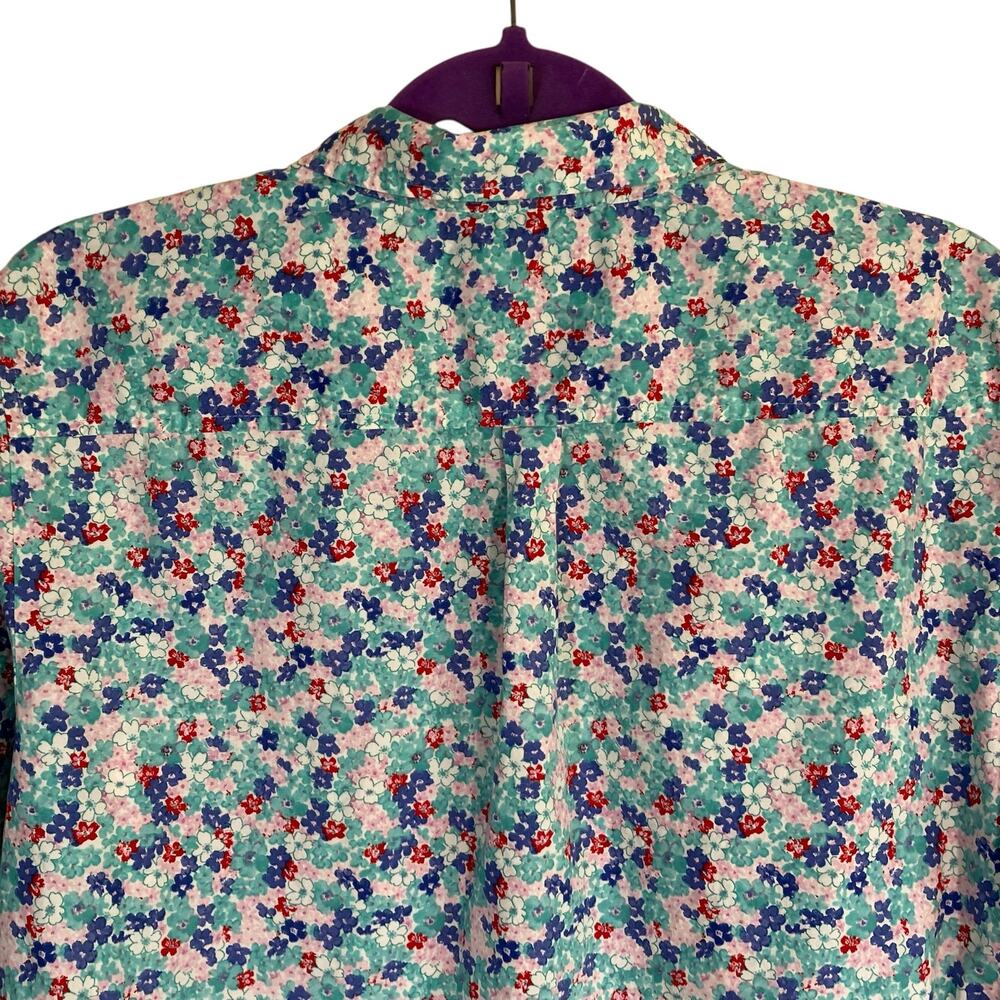 Talbots Sz XL Poplin Cotton Button-front Shirt in Lovely Ditsy Floral Print - Picture 5 of 16